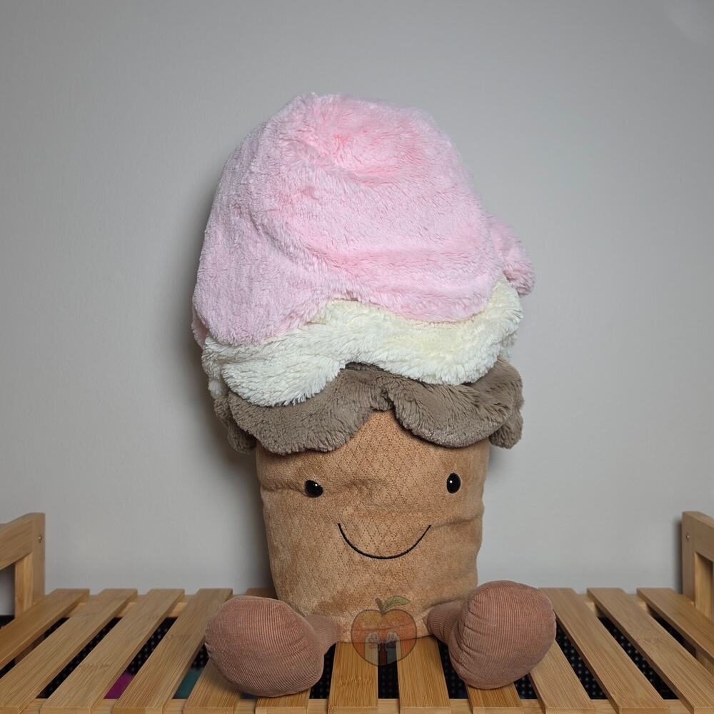 Jellycat Neapolitan Ice Cream Cone Huge - AUTHENTIC - NO HANG TAGS